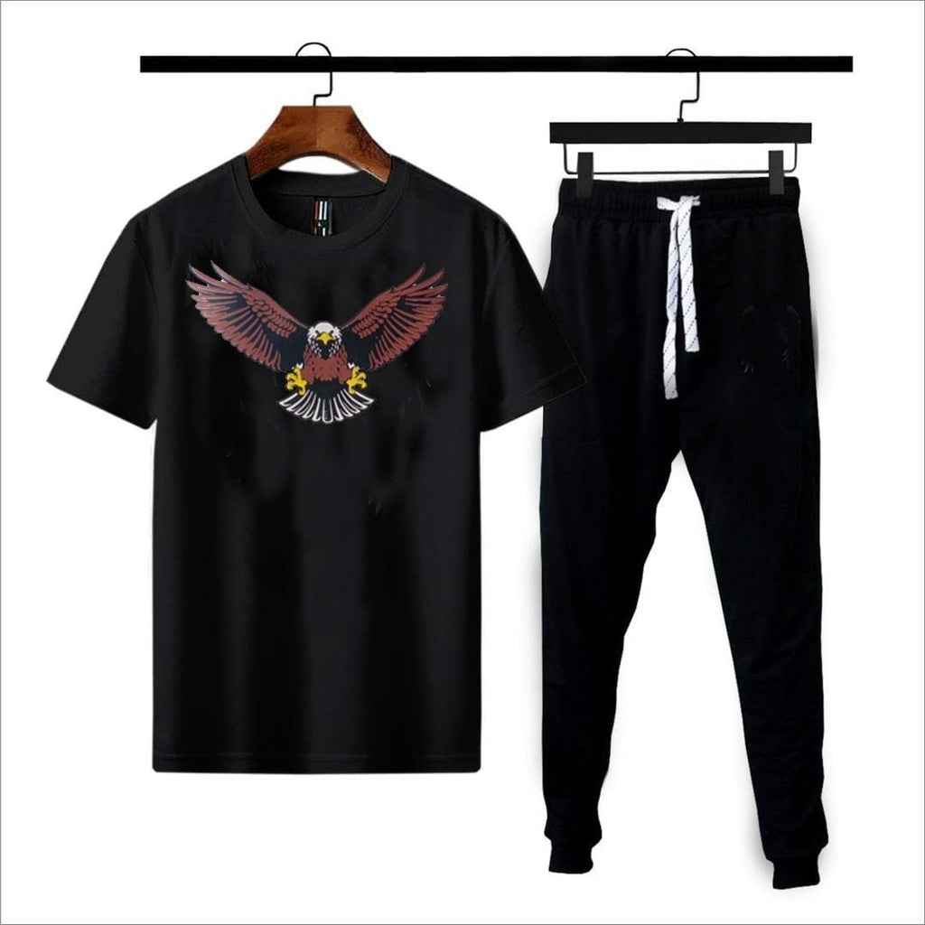 Men Cotton Eagle Print Track Suit
