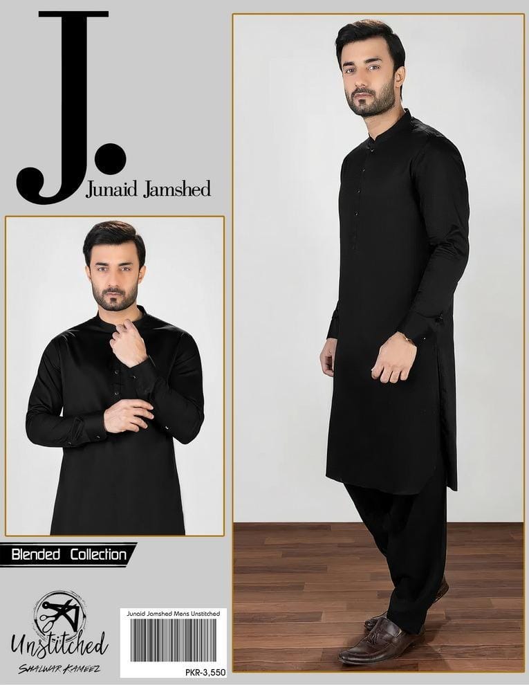*Product Name*: Men's Black Unstitched Wash & Wear Suit Summer