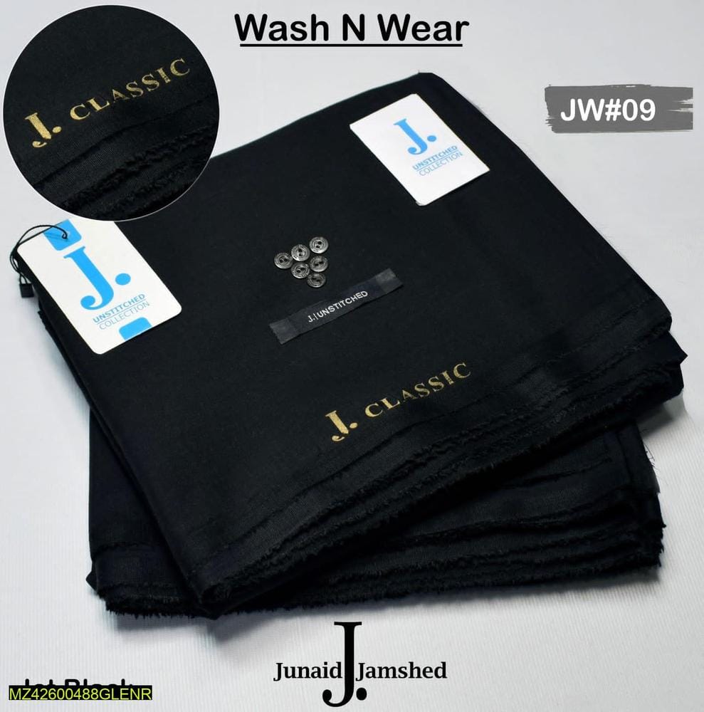 *Product Name*: Men's Black Unstitched Wash & Wear Suit Summer